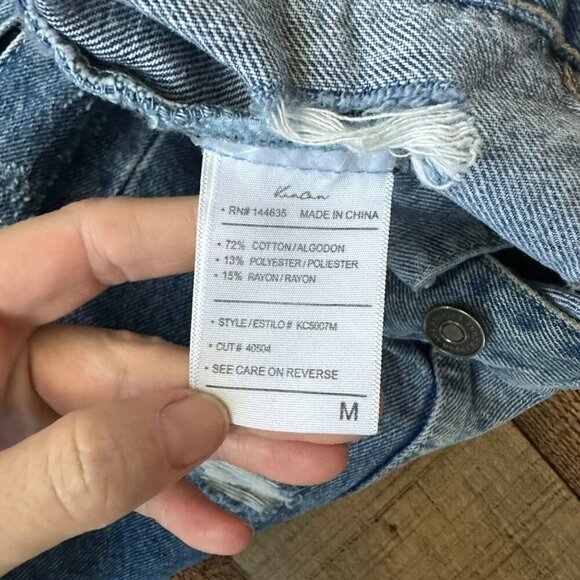 KanCan Los Angeles Distressed Denim Jacket Womens Size Medium - Picture 7 of 8